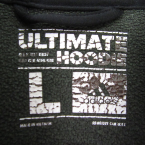 Adidas Mens Pullover Ultimate Hoodie L Green Active Athletic Fleece Logo - Picture 6 of 11
